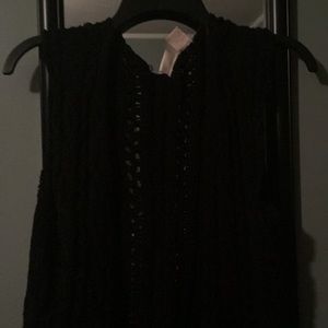 Black knit sweater vest